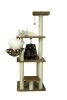 Armarkat 64"" Cat Wooden Step Classic Tower Tree Condo Scratcher Kitty House Chocolate