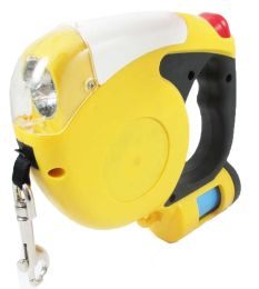3 Meter Retracting Dog Leash In Plastic Case With Light And Disposable Waste Bags