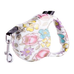 [16-feet Long]Retractable Pet Leash Dog Belt Dog Leash Strap Rope-Rose