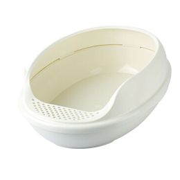 Indoor Training Pet Potty Cat litter Basin(19.5""*15""*7.8""),Milky White