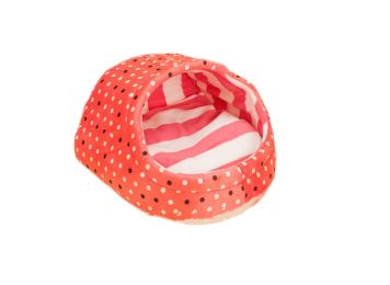 Egg-Shaped Pet Kennel Doghouse Cat house for Kitten & Puppy(H25*W37, Rose Dots)