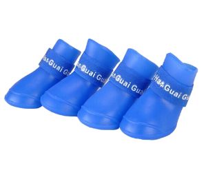 Fashional Water-proof Dog Rain Boot Pet Casual Shoes, Blue, M