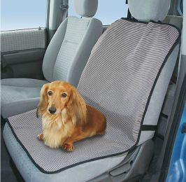 Striped Single Seat Dog Car Seat Cover Light Gray- One Size Fit Most: 24""Wx39""H