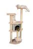 Armarkat 64-Inch Kitten Wooden Step Cat Tower Tree House Condo Scratcher in Blanched Almond W/ Silver Grey Condo
