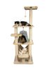 Armarkat 65-Inch Wooden Step Cat Tower Tree Condo Scratcher Kitten house-Beige