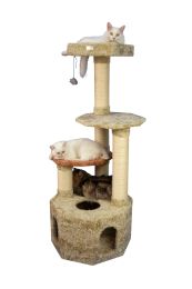 Armarkat 57-Inch Soft Heavy Wooden Premium Cat Tower Tree in Khaki