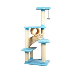 Armarkat 61-Inch Ultra-soft Faux Fleece Premium Cat Tower Tree in Sky Blue