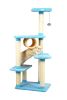 Armarkat 61-Inch Ultra-soft Faux Fleece Premium Cat Tower Tree in Sky Blue