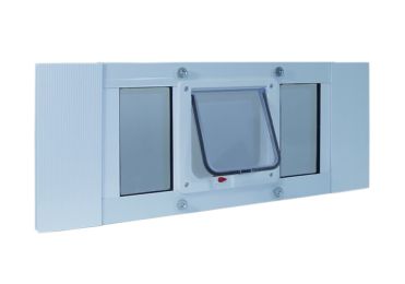 Aluminum Sash Window Cat Flap - 23 to 28 Inches
