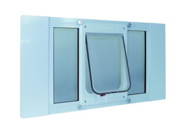 Aluminum Sash Window Cat Flap - 27-32 Inches
