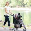 Gen7Pets Regal 3 Wheeled Foldable Pet Safety Outdoor Travel Stroller - Gray Shadow