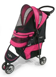 Gen7Pets Regal 3 Wheeled Foldable Pet Safety Outdoor Travel Stroller - Raspberry Sorbet