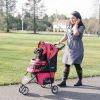 Gen7Pets Regal 3 Wheeled Foldable Pet Safety Outdoor Travel Stroller - Raspberry Sorbet