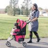 Gen7Pets Regal 3 Wheeled Foldable Pet Safety Outdoor Travel Stroller - Raspberry Sorbet