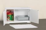 Merry Products Cat Washroom Bench With Automated Litter Box Enclosure, Color - White