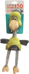 ASPCA Funky Burlap Chicken Dog Toy-Green