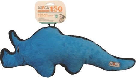 ASPCA Ultra Tuff Dinosaur Dog Toy-Triceratops-Blue