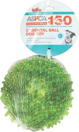 ASPCA 5"" Dental Ball Dog Toy-Green