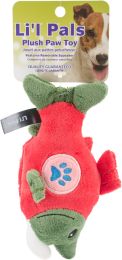 Li'l Pals Paw Plush Dog Toy-Salmon