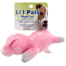 Li'l Pals 4.5"" Plush Dog Toy-Pig - Pink