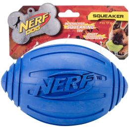 Nerf Ridged Squeak Football 7""-Blue