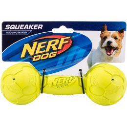 Nerf Squeak Barbell Chew 7""-Green