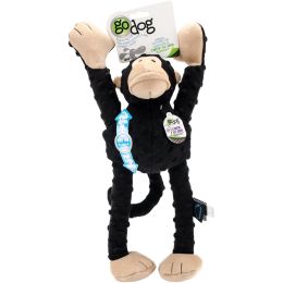 goDog Crazy Tugs Monkey with Chew Guard Large-Black