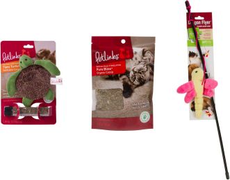 Petlinks Cat Supplies Value Pack-Plush Refillable Toy, Catnip, Wand Toy