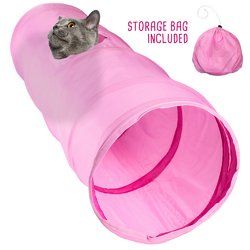 36"" Pink Krinkle Cat Tunnel with Peek Hole and Storage Bag